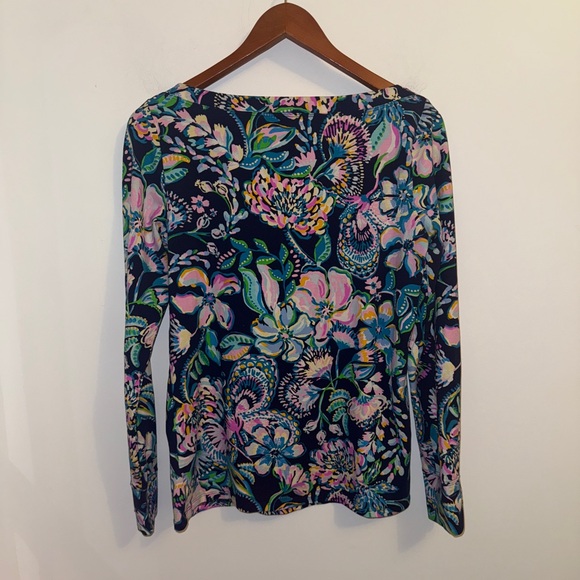 🌸 Lilly Pulitzer Aleah Boatneck Top – “In Full Bloom” Print, Size Large 🌸 - Picture 9 of 15